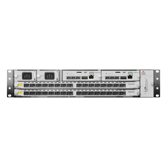 OLT Modular tipo Chasis GPON/XGS-PON Combo,1 Tarjeta de Servicio de 16 Puertos GPON, 2 Ranuras, 2 Fuentes de Alimentación AC, 2 UR