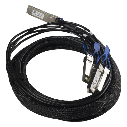(XQ+BC0003-XS+) Cable de conexion 100G QSFP28 a 4 x 25G SFP28 o 40G QSFP+ a 10G SFP+, 3m