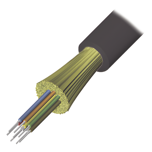 Cable de Fibra Óptica de 6 Hilos, Interior/Exterior, Tight Buffer, No Conductiva (Dieléctrica), LS0H, Multimodo OM4 50/125 Optimizada, 1 Metro (3.28 Pies)