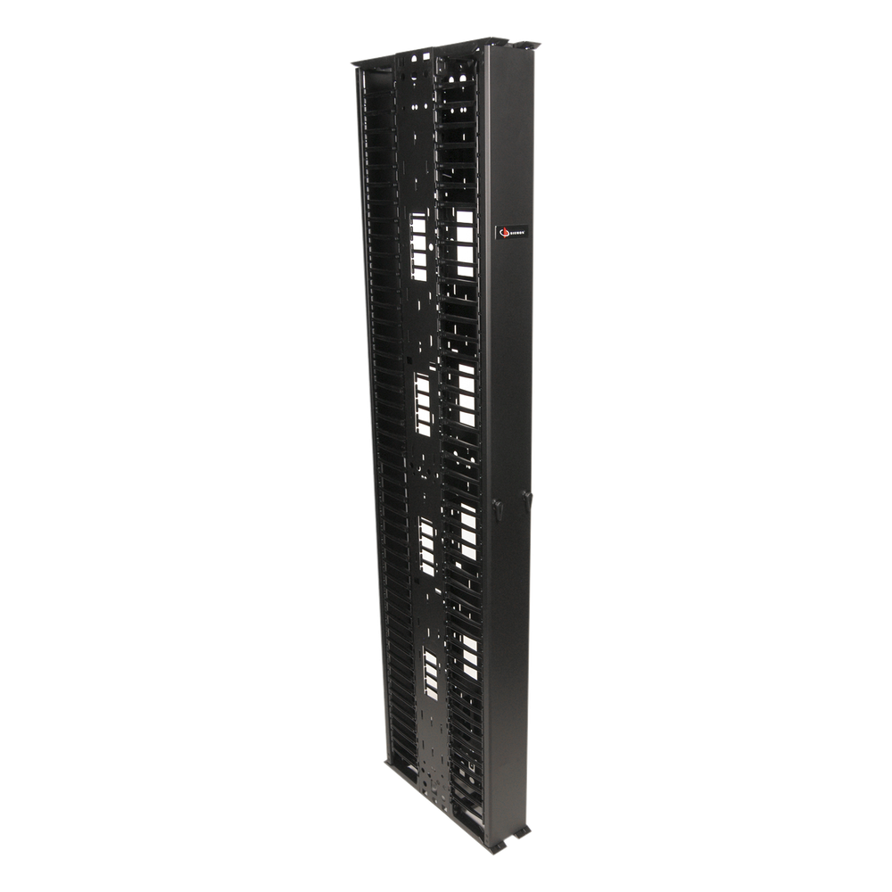Organizador RouteIT Vertical Doble de 45UR, Fabricado en Acero Laminado en Frío 16AWG, 10in (254 mm) de Ancho