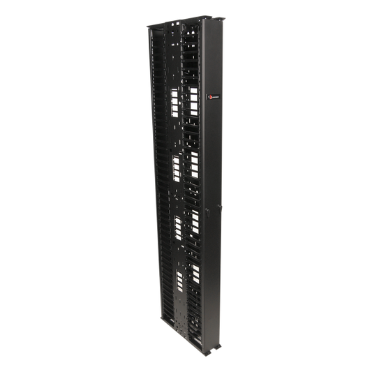 Organizador RouteIT Vertical Doble de 45UR, Fabricado en Acero Laminado en Frío 16AWG, 10in (254 mm) de Ancho