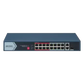 Switch PoE+ / No Administrable / 16 Puertos 10/100 Mbps PoE+ / 2 Puertos 1000 Mbps Uplink / 1 Puerto SFP Uplink / Modo Extendido hasta 300 Metros / 130 W
