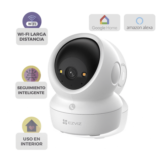 Cámara PT Wi-Fi / 4K (8 Megapíxeles) / Audio de Dos Vías / Visión Nocturna Inteligente en Color  / Detección Humana / Detección de Mascota / Llamada a la App con un toque / Almacenamiento en MicroSD y Nube