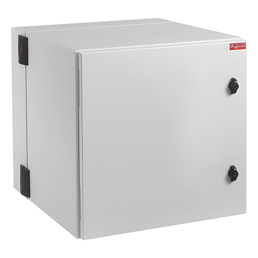 Gabinete Industrial ProTek de 12 UR de 612 x 600 x 760 mm Puerta Sólida de , Protección NEMA Tipo 4/12; IP66, Abatible, Fabricado en Acero, Color Gris Claro