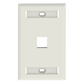 Placa de Pared Vertical, Salida Para 1 Puerto Keystone, Con Espacios Para Etiquetas, Color Blanco Mate