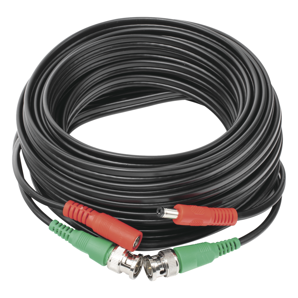 Cable Coaxial (BNC RG59) + Alimentación / SIAMES / 10 Metros (32.81 Pies) / 100% Cobre / Para Cámaras 4K / Uso Interior y Exterior