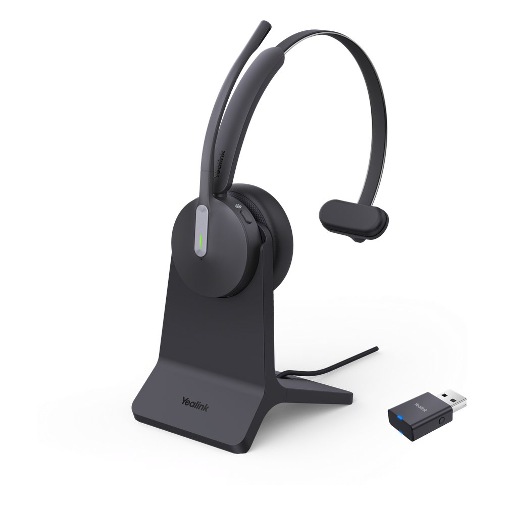Diadema Inalámbrica WH64 Hybrid Mono de Yealink con Certificación Teams y Busylight Integrado