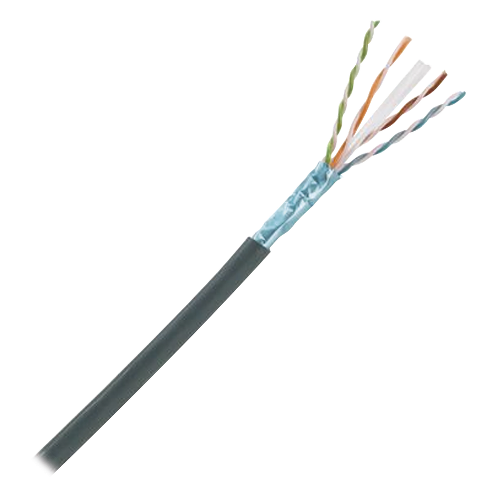Bobina de Cable Planta Externa con Gel, de 4 Pares, Cat6A, Blindado F/UTP, Color Negro, 305 Metros (1000 Pies)