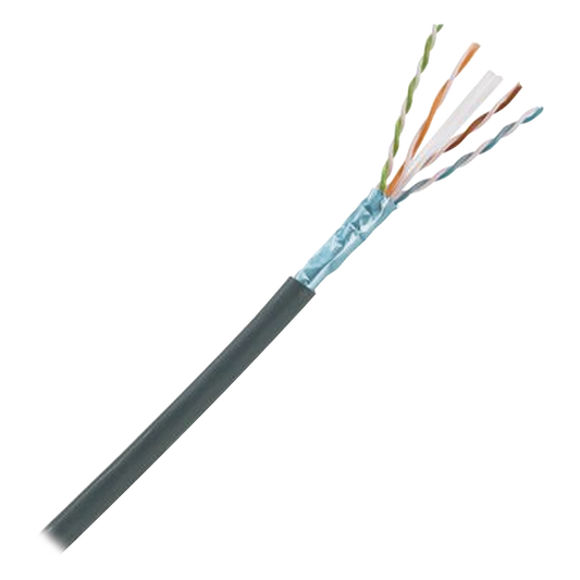 Bobina de Cable Planta Externa con Gel, de 4 Pares, Cat6A, Blindado F/UTP, Color Negro, 305 Metros (1000 Pies)