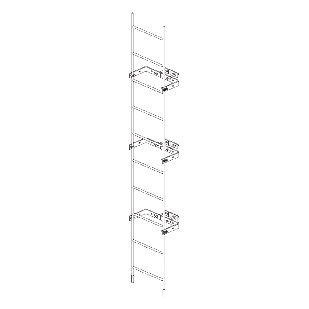 Escalera Exterma Sólida de 3 metros para Secciones 1 a 12 de Torres Super Titan (Incluye 3 Herrajes Sujetadores).