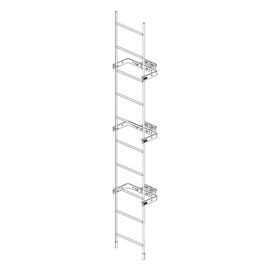 Escalera Exterma Sólida de 3 metros para Secciones 1 a 12 de Torres Super Titan (Incluye 3 Herrajes Sujetadores).