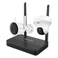 Kit IP Inalámbrico 4 Megapixel / NVS 4 Canales / 1 Cámara Bala Exterior + 1 Cámara Turret Interior con Lente 2.8 mm y Dual Light / Audio Bidireccional (Micrófono y Bocina) / Soporta Micro SD de 512 GB
