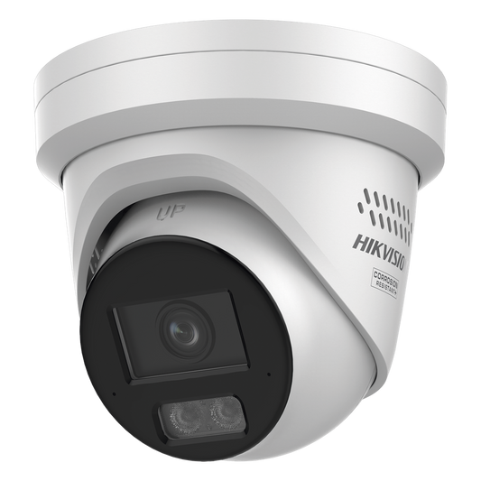 [Dual Light + ColorVu 3.0 + HikAI] Turret IP 8 Megapixel / Lente 2.8 mm / 30 mts IR + Luz Blanca / 2 Microfonos Integrados / Exterior IP67 / Estrobo Azul y Rojo / WDR 130 dB / ACUSENSE 3.0 / Metal / NEMA 4X / ACUSEEK