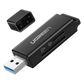 Lector de tarjetas SD portátil USB 3.0 de doble ranura / adaptador de tarjeta de memoria flash concentrador para TF SD Micro SD SDXC SDHC MMC RS-MMC Micro SDXC Micro SDHC UHS-I