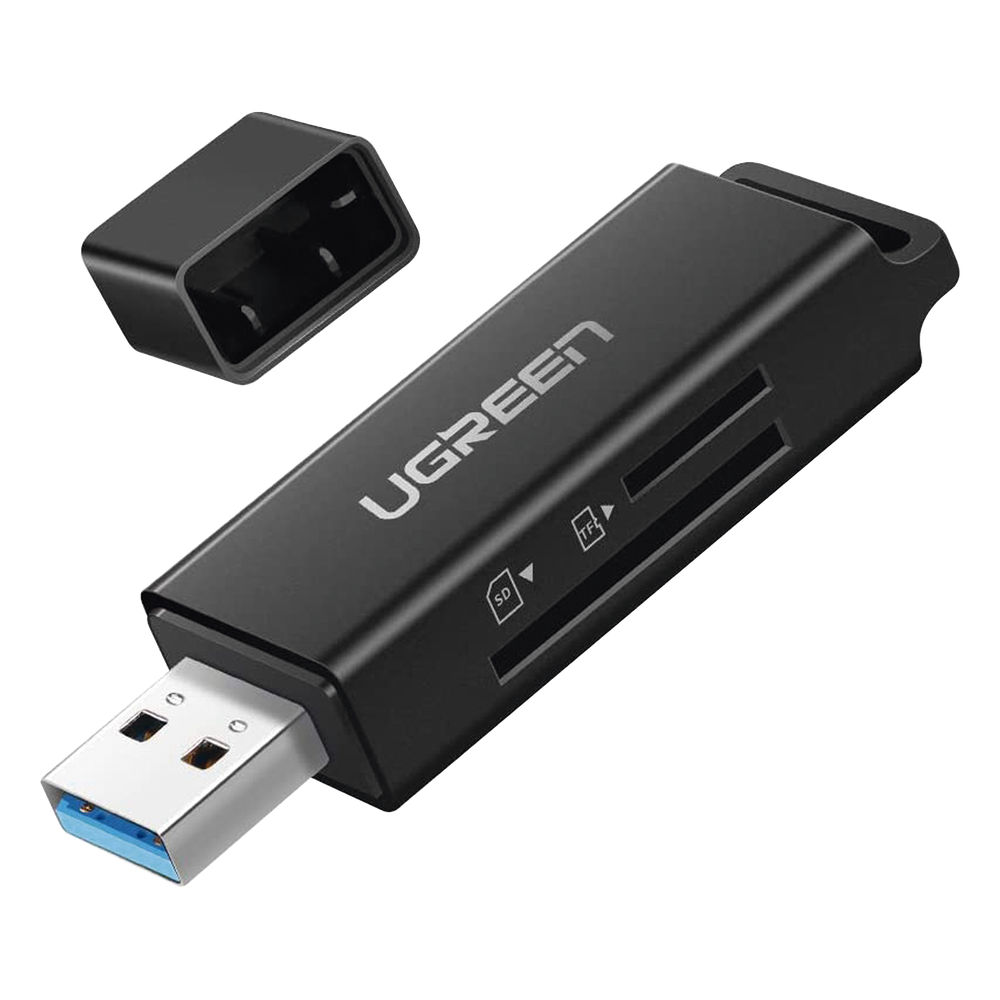 Lector de tarjetas SD portátil USB 3.0 de doble ranura / adaptador de tarjeta de memoria flash concentrador para TF SD Micro SD SDXC SDHC MMC RS-MMC Micro SDXC Micro SDHC UHS-I