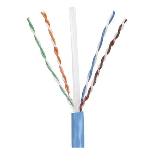 Bobina de Cable UTP 305 Metros (1000 Pies) de Cobre, PanNet, Azul, Categoría 5e (24 AWG), PVC (CM), de 4 Pares