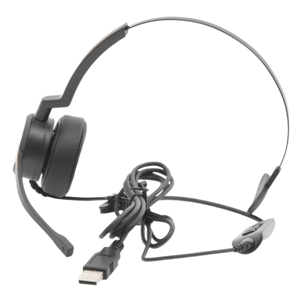 Audífonos USB de Diadema MONO con Audio HD / Micrófono con Cancelación de Ruido / Calidad para uso en Oficina