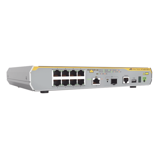 Switch L3, 8x 10/100/1000 Mbps RJ45, 1x 1/2.5/5/10G, 1x SFP+ 10G, sin ventilador