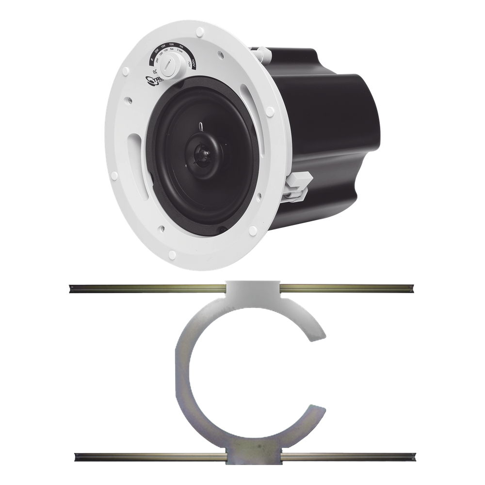 KIT de Bocina de Techo TruAudio de 6.5in CL70V6UL con Soporte de Acero Rígido para Techos Suspendidos