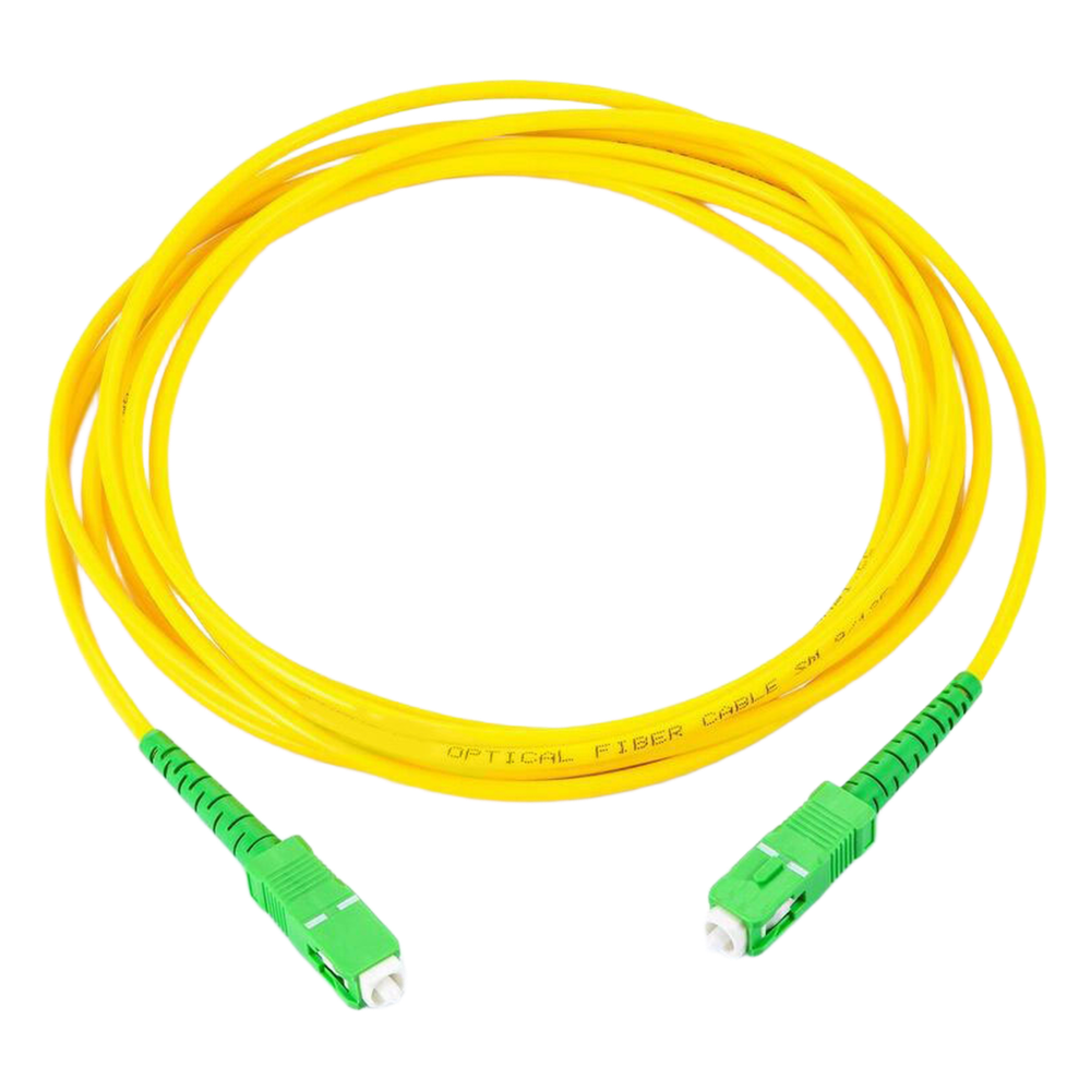 Jumper de Fibra Óptica Monomodo SC/APC-SC/APC Simplex, Color Amarillo, 1 Metro (3.28 Pies)