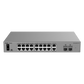 Switch Smart Cloud Managed PoE+ Capa 2 / 20 Puertos Gigabit / 16 Puertos PoE+ 250 W / 2 SFP 1G / Switching 40 Gbps / Forwarding 29.76 Mpps / Protección 6 kV / Gestión Cloud Ruijie / Metal / Rack