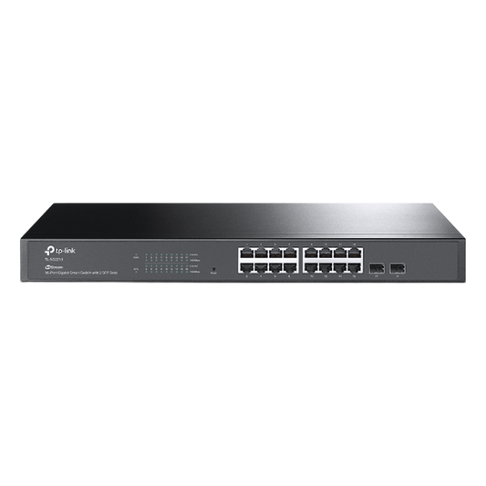 Switch Omada SDN Administrable / 16 puertos Gigabit y 2 puertos SFP / Funciones sFlow, QinQ y QoS / Administración centralizada OMADA