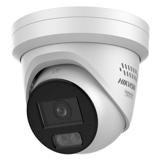 [Dual Light + 2 Micrófonos Integrados] Turret IP 12 Megapixel / Lente 2.8 mm / 30 mts Luz Blanca + 30 mts IR / ACUSENSE / Exterior IP67 / WDR 120 dB / PoE / ONVIF / Micro SD / Metal / ACUSEEK