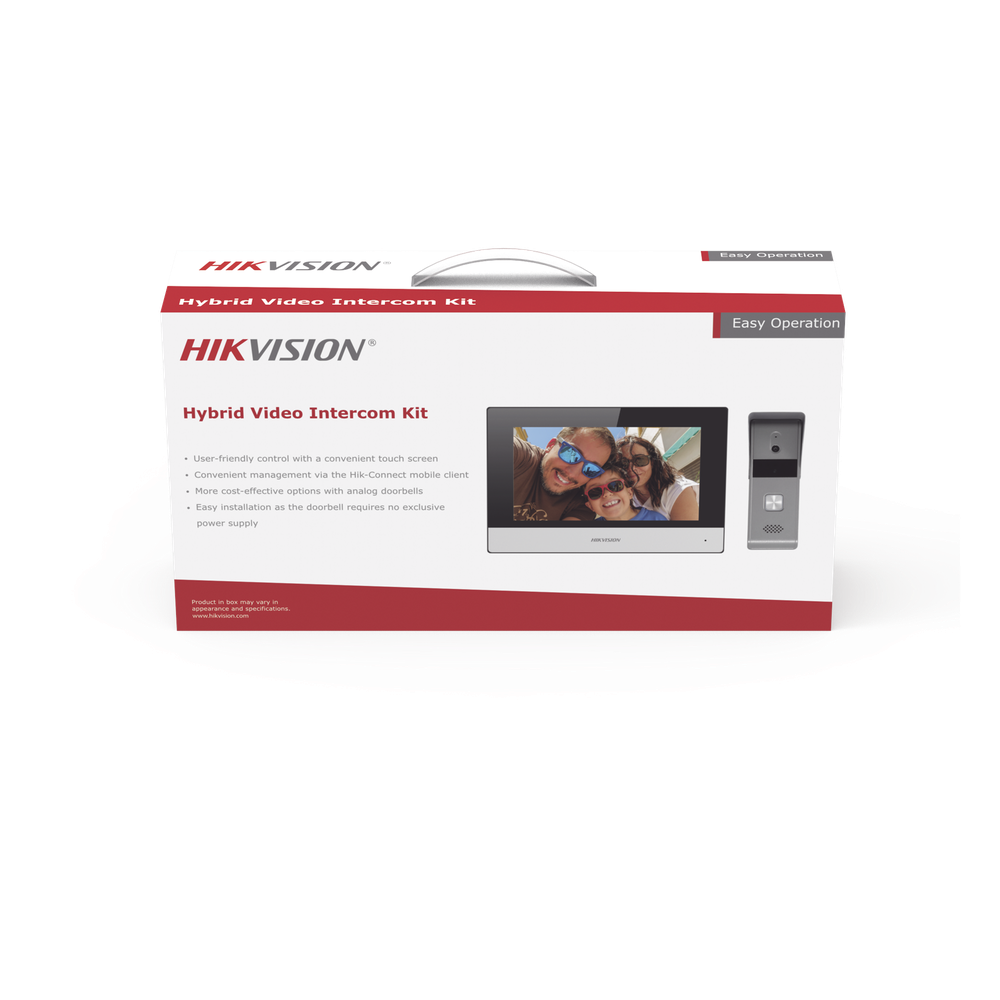 Kit de Videoportero Analógico de Metal / IP a 4 Hilos con Función de Llamada a App Hik-Connect / Monitor se Conecta a Internet por Cable o WiFi y por 4 Hilos al Frente de Calle  IP65 / Expandible a Mas Equipos