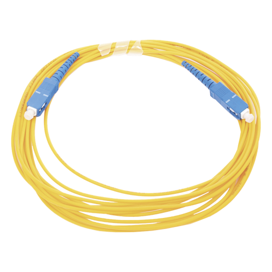 Jumper de Fibra Óptica Monomodo SC/UPC - SC/UPC Simplex, Color Amarillo, 5 Metros (16.40 Pies)