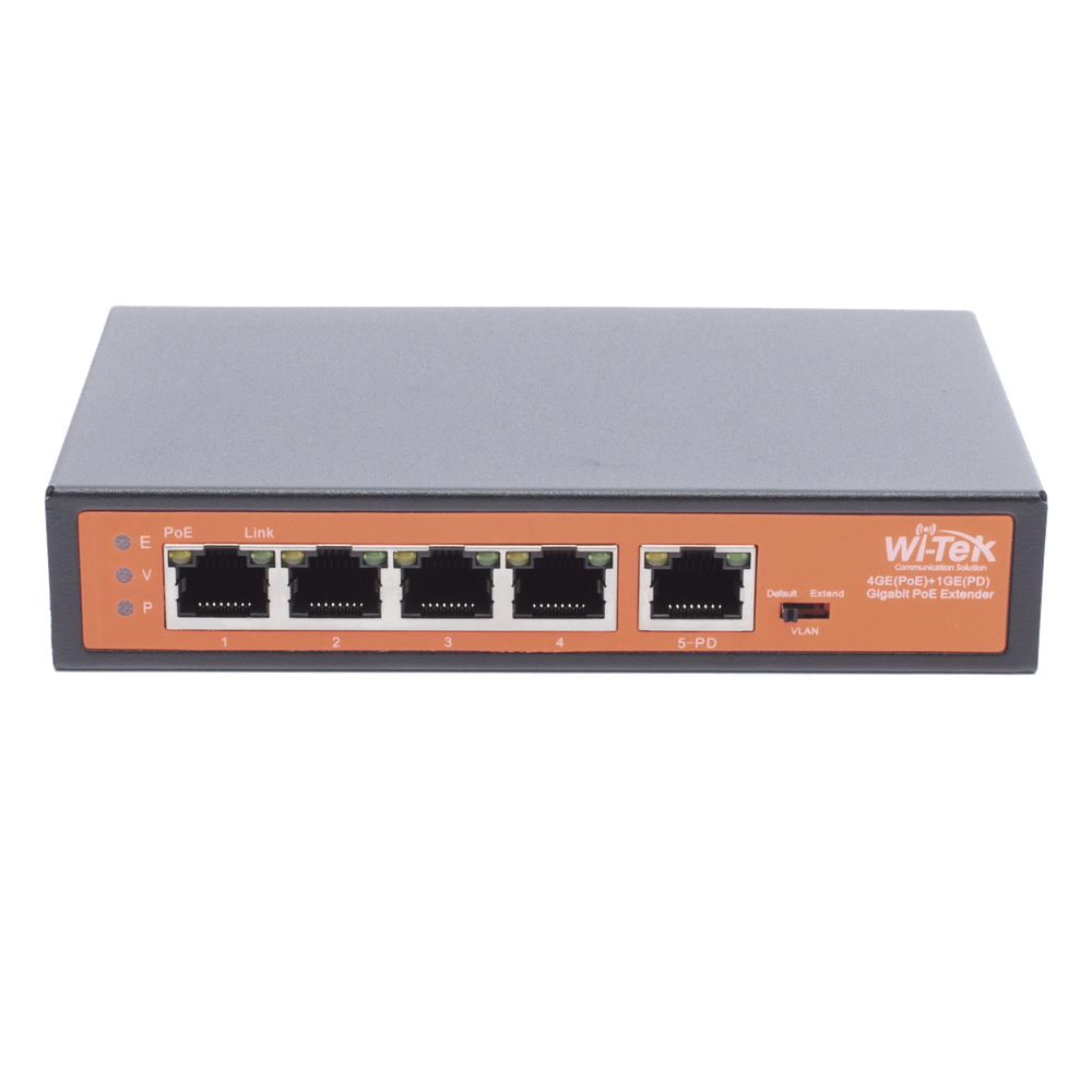 Extensor PoE / Entrada hasta 90 W / 4 puertos Gigabit PoE salida 802.3 af/at / Extensor PoE hasta 250 m / No administrable