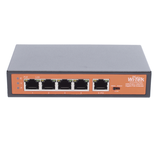 Extensor PoE / Entrada hasta 90 W / 4 puertos Gigabit PoE salida 802.3 af/at / Extensor PoE hasta 250 m / No administrable