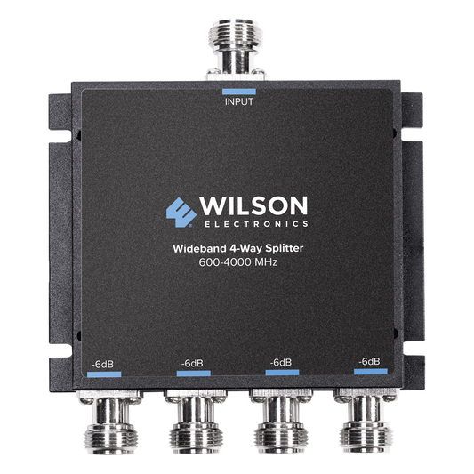 Divisor de potencia de 4 salidas, 50 Ohm, 600-4000MHz con conectores N-Hembra.
