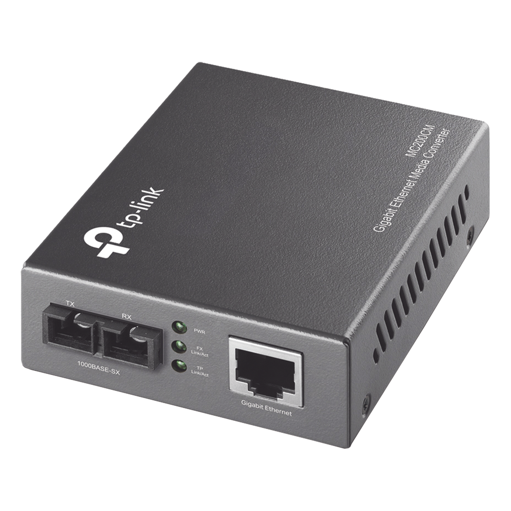 Convertidor Fibra Óptica Multimodo /  1 Puerto RJ45 10/100/1000 Mbps / Puerto Fibra Óptica SC 1000 Mbps / Hasta 550 metros / Plug and Play