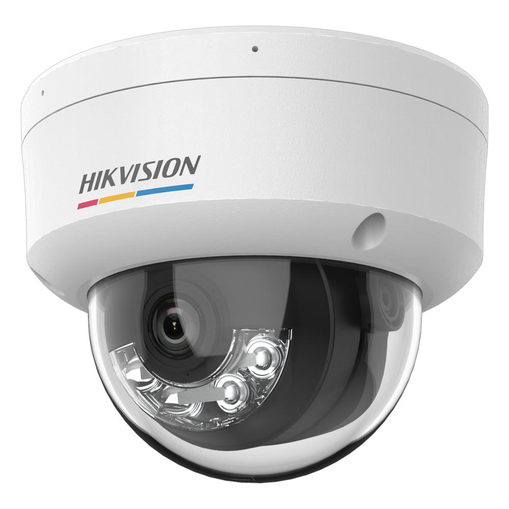 [ColorVu 3.0 + MD 3.0] Domo IP 4 Megapixel / Lente 2.8 mm / 30 mts IR + 30 mts Luz Blanca / Micrófono Integrado / Motion Detection 3.0 / Exterior IP67 / IK08 / WDR 120 dB / PoE / Micro SD