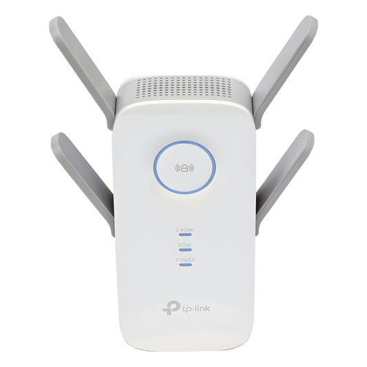 Repetidor / Extensor de Cobertura WiFi AC, 2600 Mbps, doble banda 2.4 GHz y 5 GHz, con 1 puerto 10/100/1000 Mbps, 4 antenas externas
