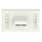 Placa de Pared Horizontal, Salida Para 2 Puertos Keystone, Con Espacios Para Etiquetas, Color Blanco Mate