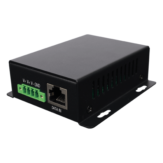 Inyector PoE Industrial / Ideal para Aplicaciones Solares / Entrada 9-42 Vcc / Salida PoE 48V / Conexión plug and play / Ideal para Conectar Cámaras PoE