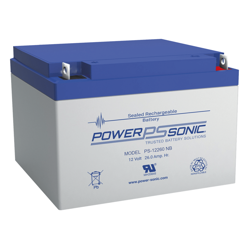 Batería 12V, 26AH, Para Respaldo, Tecnologías AGM/VRLA, 5 Años Vida Útil, Terminales NB2, Reconocida UL