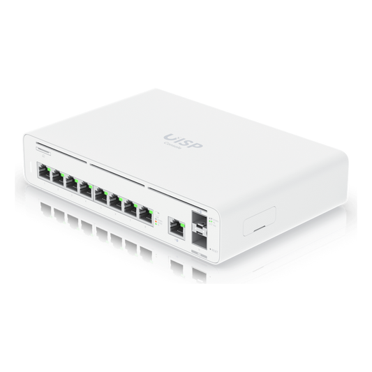 Consola UISP de Ubiquiti / Gateway y Switch de Red Gigabit / Controlador con Plataforma UISP para gestión remota de WISP (airMAX, airFiber, uFiber, LTU, edgeMAX, airCube) / 128 GB SSD / (1) WAN 1GbE / (1) WAN SFP+10G / (8) puertos LAN GbE RJ45