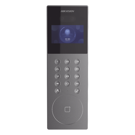 Videoportero IP Multiapartamento con Reconocimiento Facial / Llamada a App HikConnect (requiere monitor) / Protección IP65 / Apertura por Rostro, Tarjeta o App