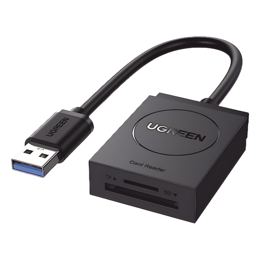 Lector de tarjetas USB-A 3.0 a MicroSD (TF) / SD | 5Gbps | Soporta hasta 2TB | Soporta Windows/Mac OS/Linux/Android | Lectura de Tarjetas Simultánea | No Requiere Controlador | Cable de 15cm.