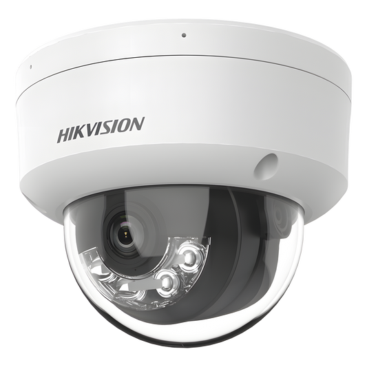 [Dual Light] Domo IP 6 Megapixel / Lente 2.8 mm / 30 mts IR + 30 mts Luz Blanca / Micrófono Integrado / ACUSENSE Lite / Exterior IP67 / H.265 / PoE / ONVIF