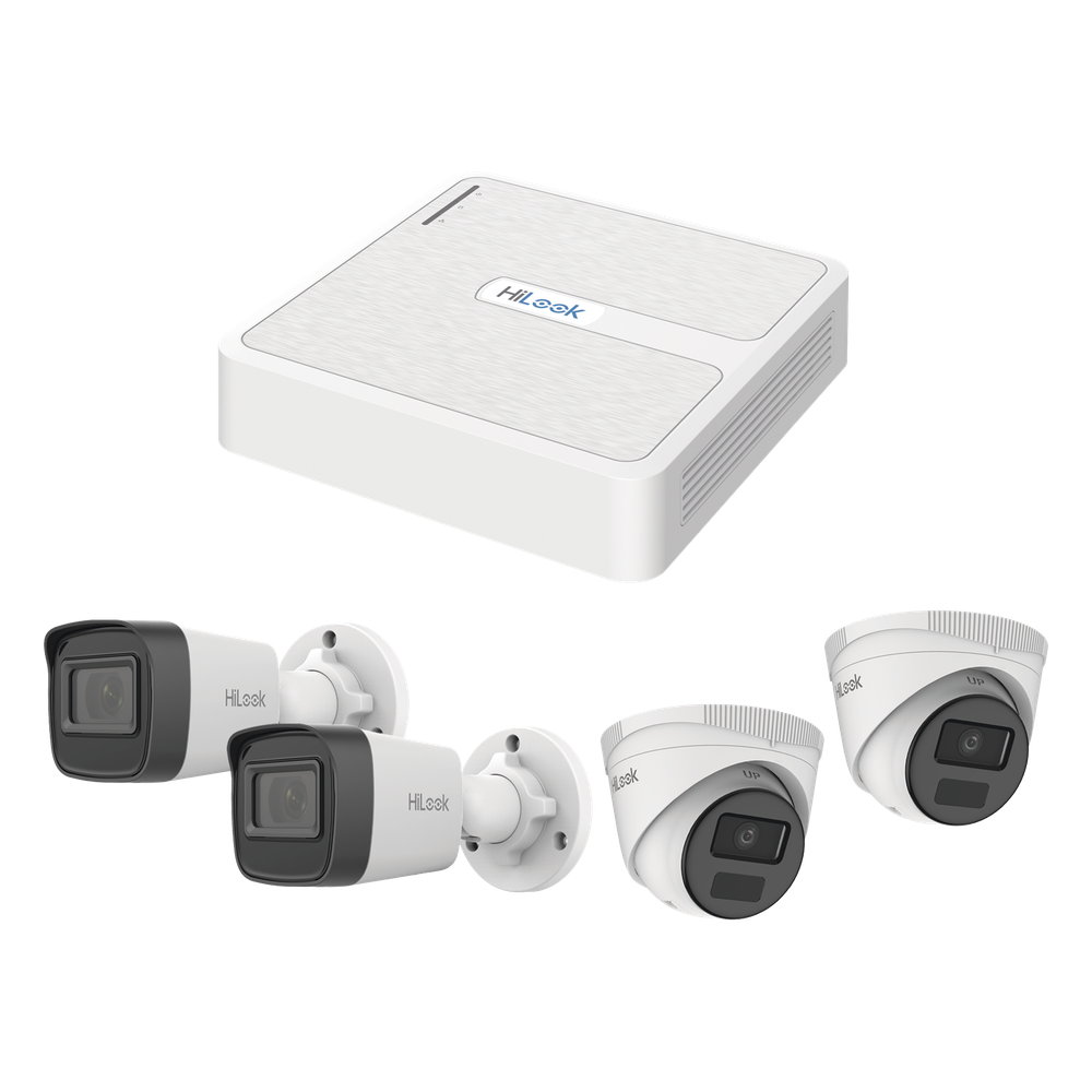 Kit IP 2 Megapixel / NVR de 8 Canales con 8 Puertos PoE / 2 Cámaras IP Bala para Exterior / 2 Cámaras IP Domo para Exterior