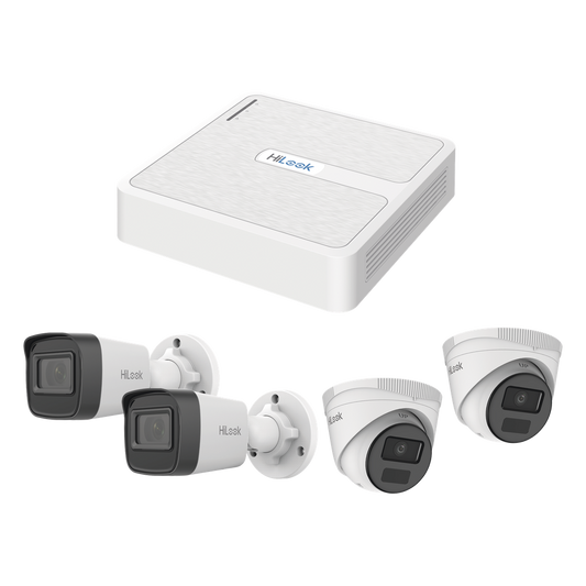 Kit IP 2 Megapixel / NVR de 8 Canales con 8 Puertos PoE / 2 Cámaras IP Bala para Exterior / 2 Cámaras IP Domo para Exterior