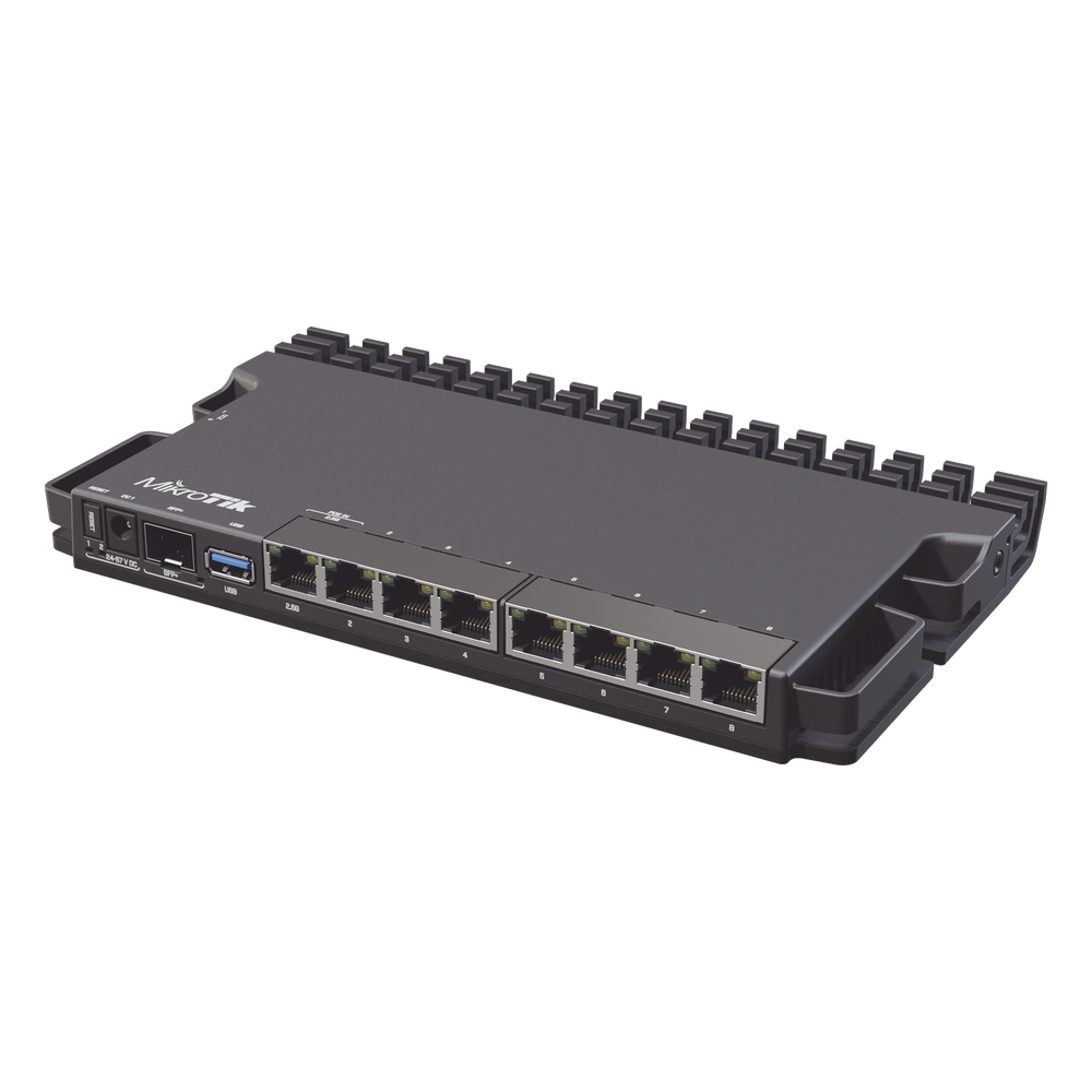 (RB5009UG+S+IN) RouterBoard, CPU 4 Núcleos, 8 Puertos Gigabit, 1 SFP+, Solo RouterOS v7