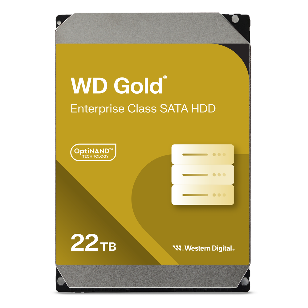 Disco Duro Empresarial WD Gold / SATA 6 Gb/s / 22 TB / 7200 RPM / Tecnología HelioSeal / ArmorCache / 5 Años Garantía / 2.5M Horas MTBF