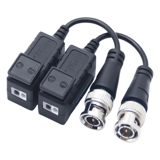 Kit de Transceptores (Baluns) con Terminal PUSH SUPERIOR, PROTECCION DE SOBRECARGA INTEGRADO, Resolución 4K , Cable flexible COAXIAL Blindado / COAXITRON / AUDIO POR COAXITRON / Conector 100% COBRE /  Calidad PREMIUM