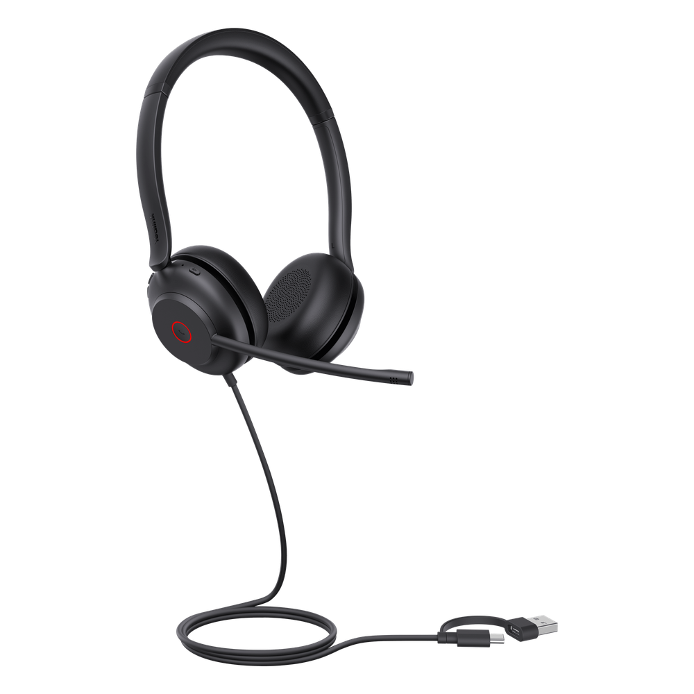 Diadema Alámbrica UH35 Dual de Yealink USB-C/A Compatible con Teléfonos IP Yealink y Computadoras