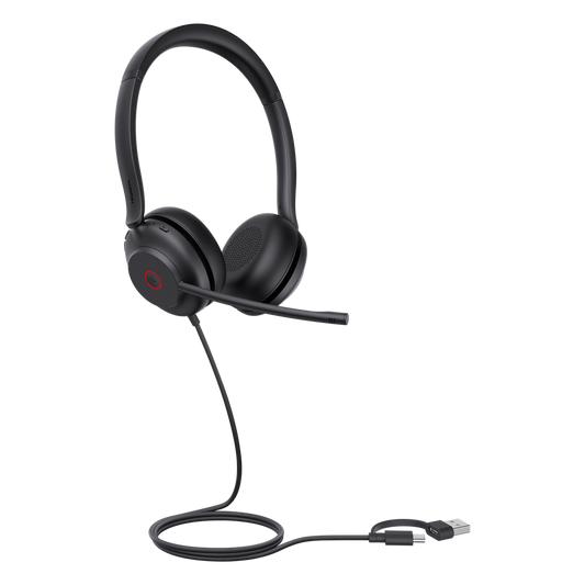 Diadema Alámbrica UH35 Dual de Yealink USB-C/A Compatible con Teléfonos IP Yealink y Computadoras