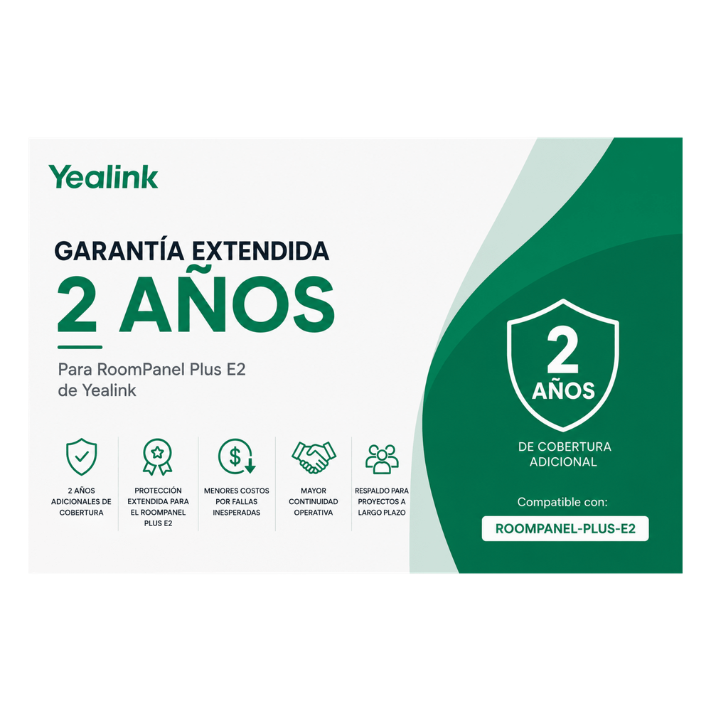 Garantia Extendida de 2 Años para RoomPanel Plus E2 de Yealink